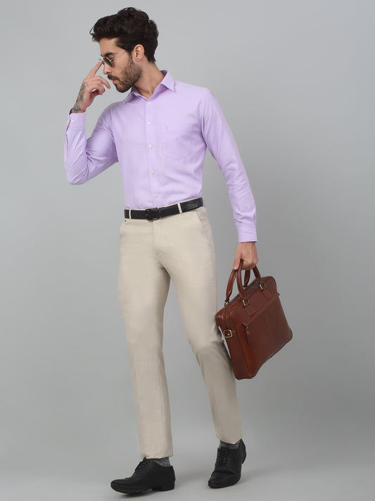 Formal Trouser for Men | Breathable & Soft with Color Fastness Regular Fit Poly Viscose Fabric Self Design Pattern Hook & Eye Closure