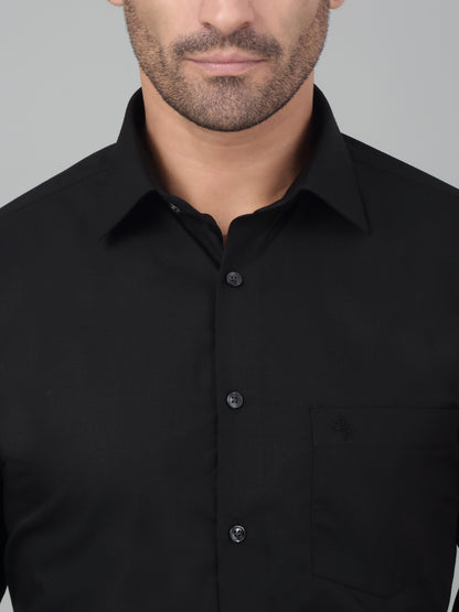 Men's Black Formal Plain Full Sleeve Shirt