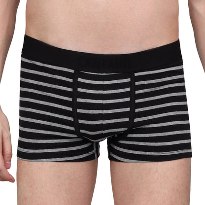 Men's Black Pack of 2 Striped Cotton Stretch Briefs