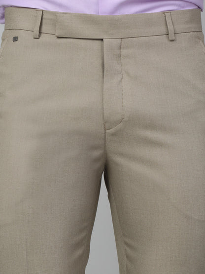 Men's Formal Flat front Fawn  Trousers