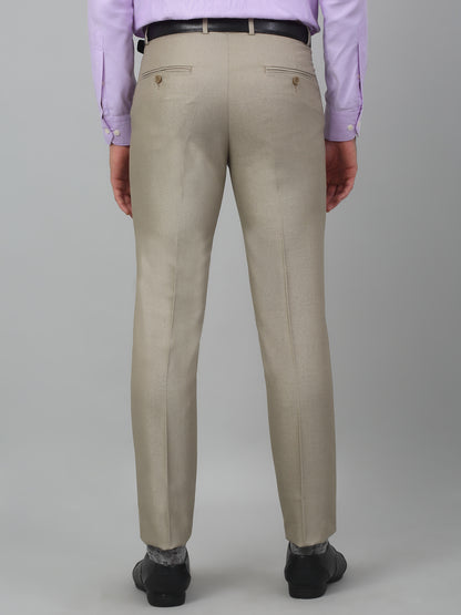 Men's Formal Flat front Fawn  Trousers