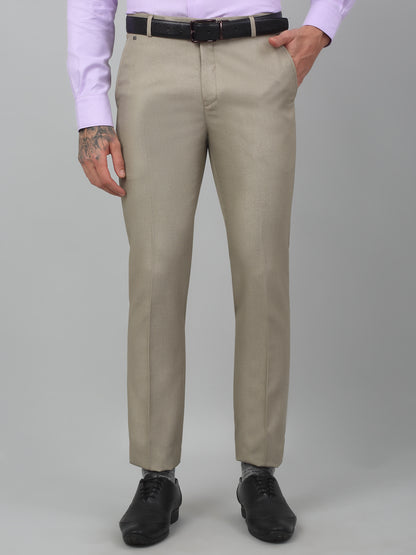 Men's Formal Flat front Fawn  Trousers