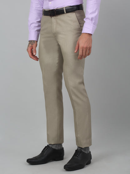 Men's Formal Flat front Fawn  Trousers