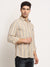Cantabil Men Cotton Striped Beige Full Sleeve Casual Shirt for Men with Pocket (6713258967179)