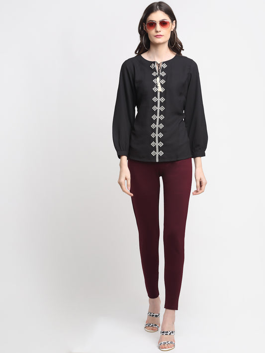 Women's  Broad waistband Wine  High rise Jeggings