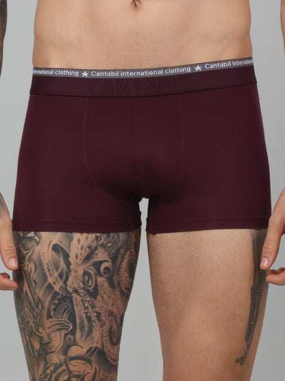 Men's Wine Solid Fashion Trunk - 2's Pack