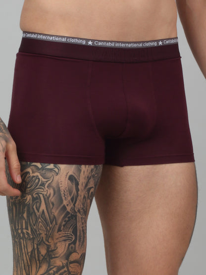 Men's Wine Solid Fashion Trunk - 2's Pack