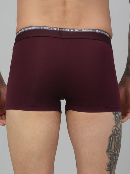 Men's Wine Solid Fashion Trunk - 2's Pack