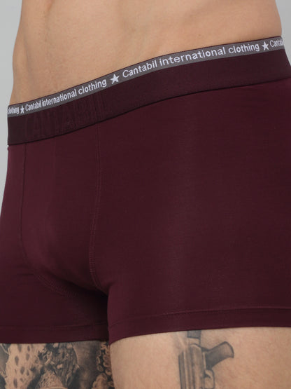 Men's Wine Solid Fashion Trunk - 2's Pack