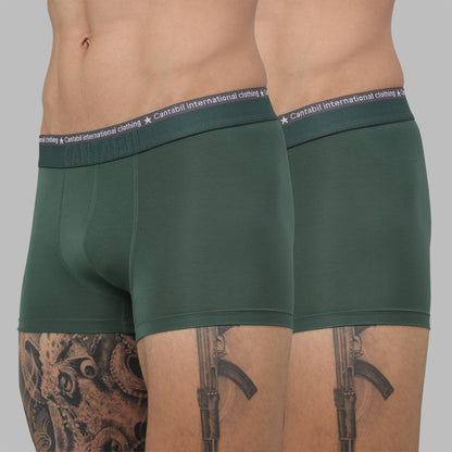 Men's Green Solid Fashion Trunk - 2's Pack