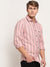 Cantabil Men Cotton Striped Pink Full Sleeve Casual Shirt for Men with Pocket (6718262771851)