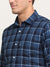 Cantabil Cotton Checkered Navy Blue Full Sleeve Casual Shirt for Men with Pocket (6722459271307)