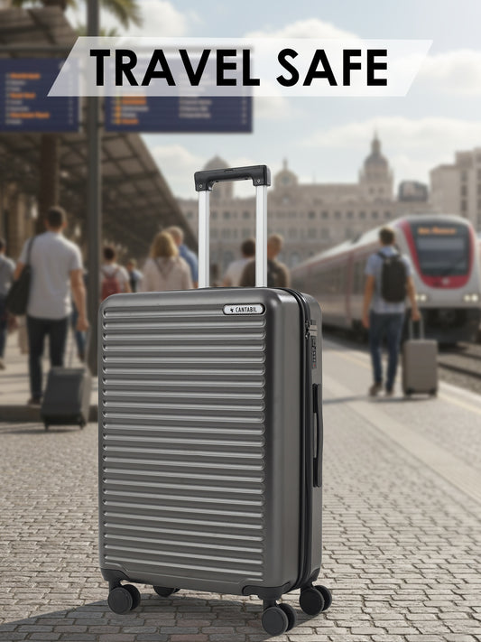 8 Wheels Check-In 75cm (28inch) Hard Case Polycarbonate Travel Luggage Trolley Bag (Black)