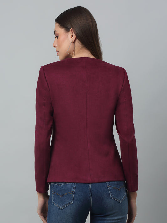 Cantabil Women Wine Casual Blazer | Winter Wear