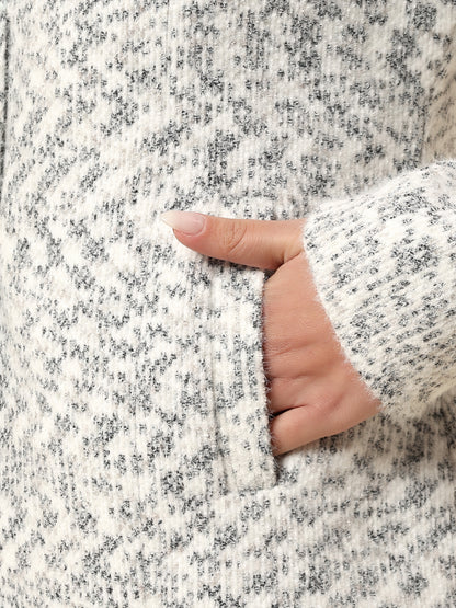 Blazer for Women | Premium Casual Blazer Regular Fit Notched Collar Wool Blend Fabric Self Design Pattern