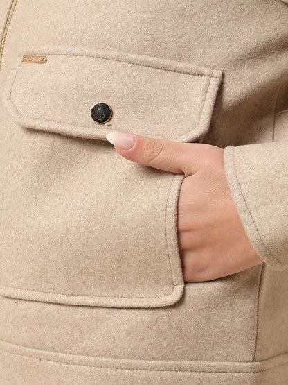 Blazer for Women | Premium Casual Blazer Regular Fit Spread Collar Tweed Fabric Solid Pattern