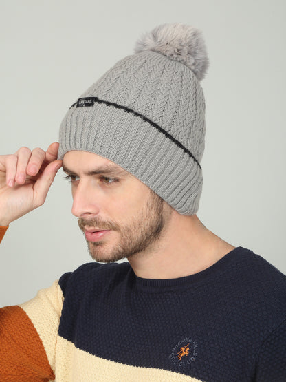 Men's Solid Grey Winter Cap
