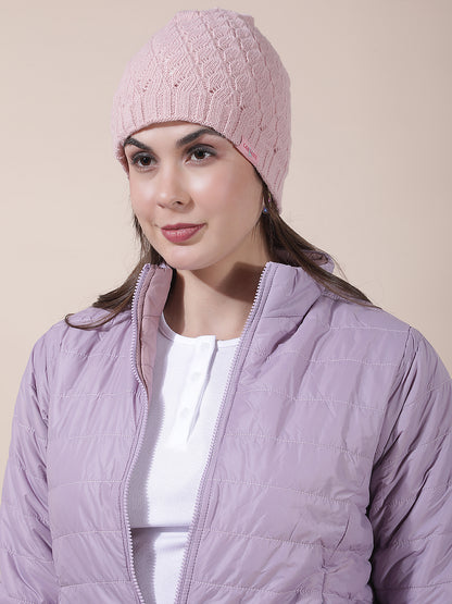 Women's Self Design Woolen Cap