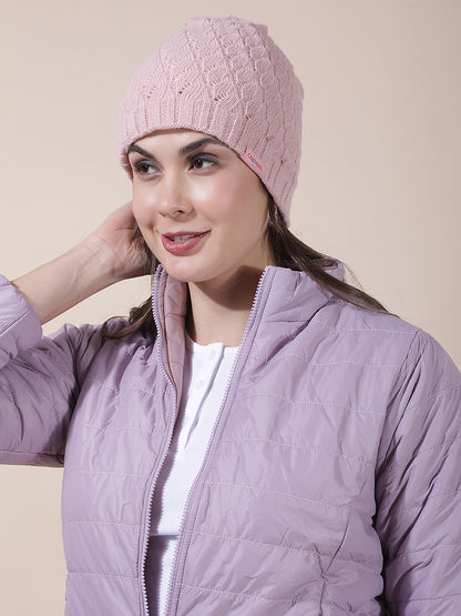 Women's Self Design Woolen Cap