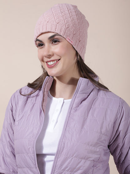 Women's Self Design Woolen Cap