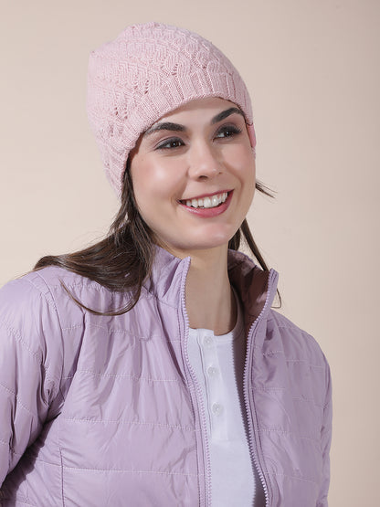 Women's Self Design Woolen Cap
