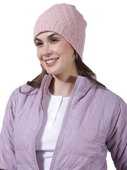 Women's Self Design Woolen Cap