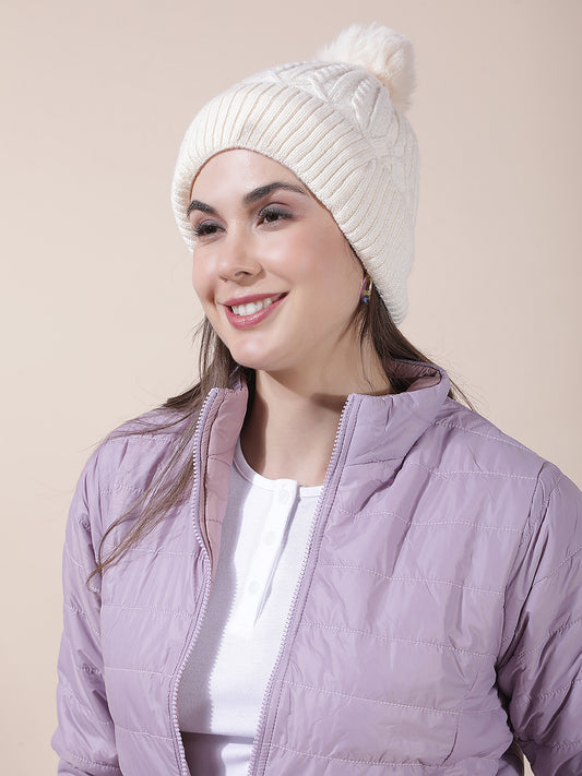 Women's Self Design Woolen Cap