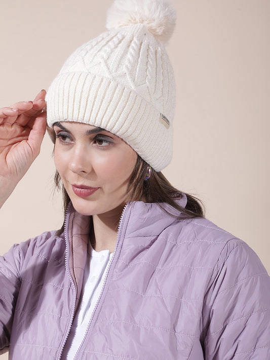 Women's Self Design Woolen Cap