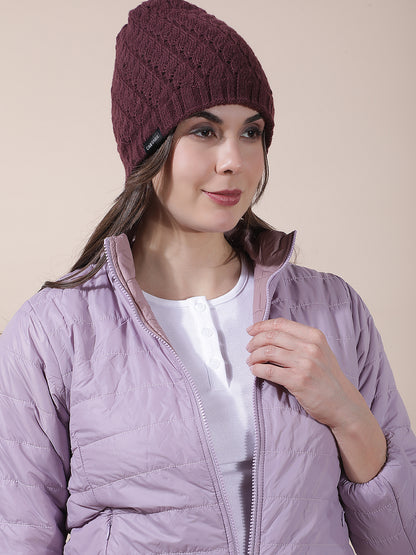Women's Self Design Woolen Cap