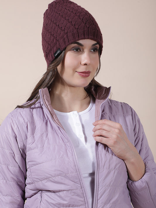 Women's Self Design Woolen Cap