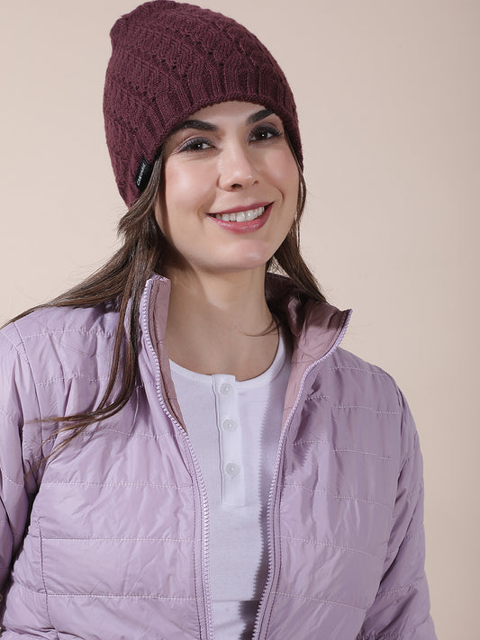 Women's Self Design Woolen Cap