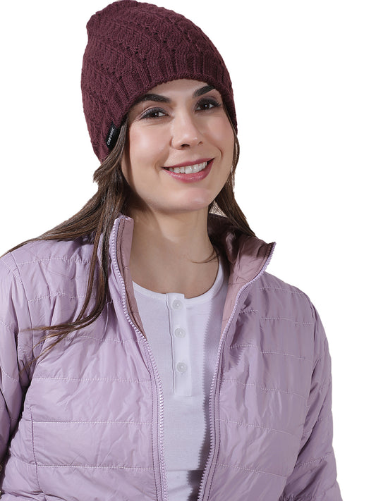 Women's Self Design Woolen Cap