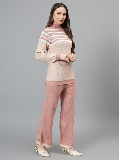 Women's Pink Striped Co-Ord Set