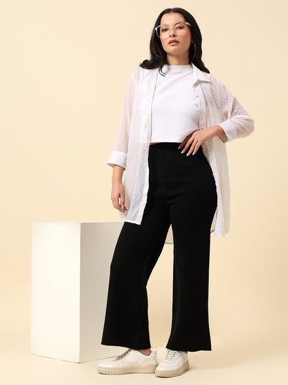 Pants for Women l Breathable & Soft with Color Fastness Regular Fit Acrylic Fabric Solid Pattern Elasticated Closure