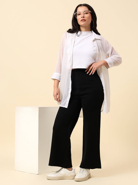Pants for Women l Breathable & Soft with Color Fastness Regular Fit Acrylic Fabric Solid Pattern Elasticated Closure