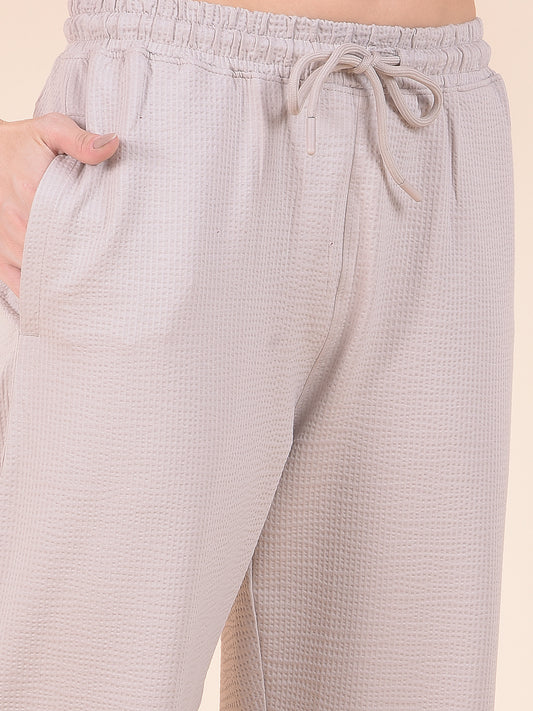 Track Pants for Women | Breathable & Soft with Color Fastness Regular Fit Cotton Blend Fabric Solid Pattern Drawstring Closure