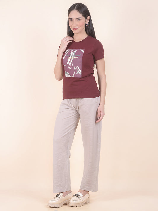 Track Pants for Women | Breathable & Soft with Color Fastness Regular Fit Cotton Blend Fabric Solid Pattern Drawstring Closure