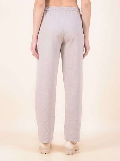 Track Pants for Women | Breathable & Soft with Color Fastness Regular Fit Cotton Blend Fabric Solid Pattern Drawstring Closure