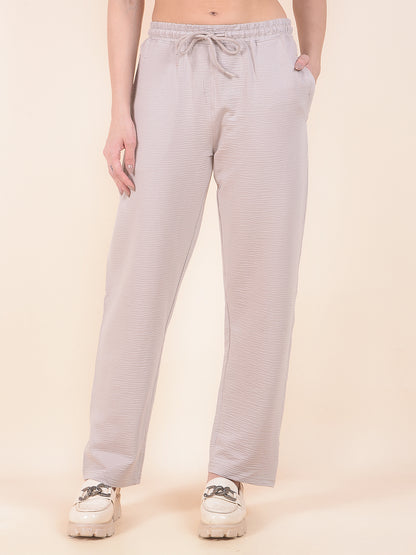 Track Pants for Women | Breathable & Soft with Color Fastness Regular Fit Cotton Blend Fabric Solid Pattern Drawstring Closure