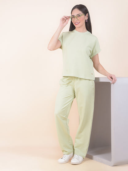 T-Shirt for Women l Breathable & Soft with Color Fastness Regular Fit Round Neck Poly Cotton Fabric Solid Pattern