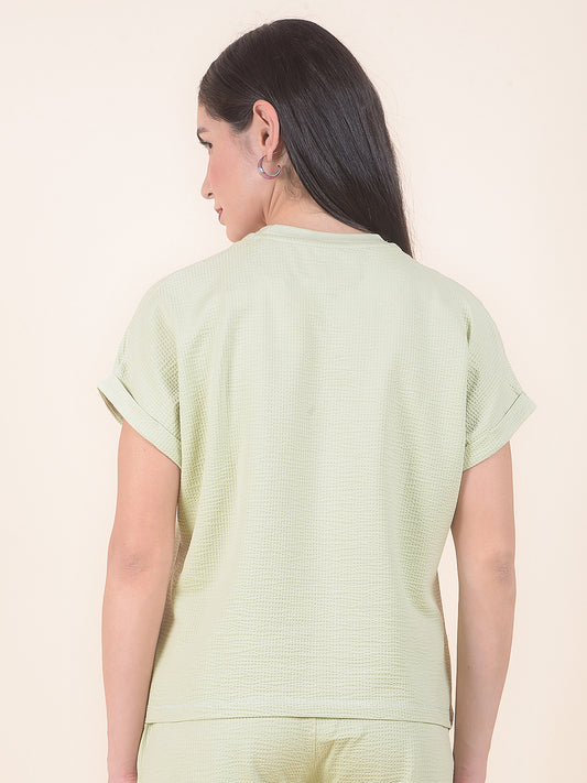 T-Shirt for Women l Breathable & Soft with Color Fastness Regular Fit Round Neck Poly Cotton Fabric Solid Pattern