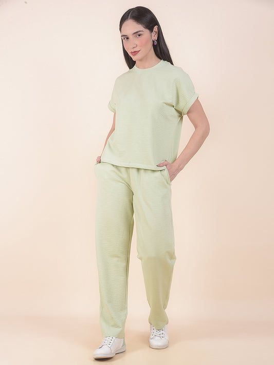 T-Shirt for Women l Breathable & Soft with Color Fastness Regular Fit Round Neck Poly Cotton Fabric Solid Pattern