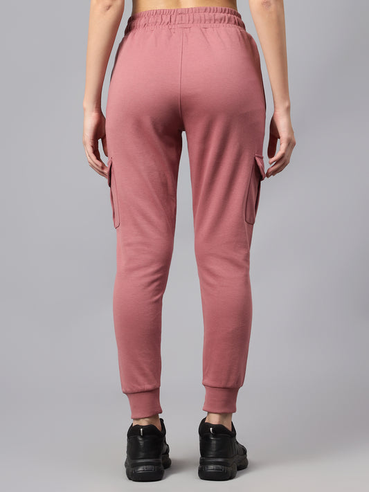 Women's Casual  Dark Pink Ankle length Mid rise Jogger Pants