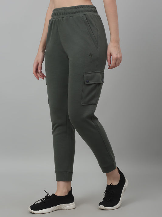 Women's Casual  Olive Green Ankle length Mid rise Jogger Pants