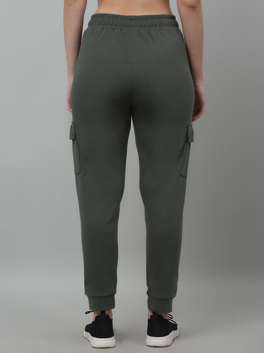 Women's Casual  Olive Green Ankle length Mid rise Jogger Pants