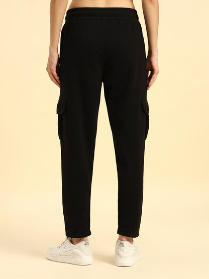 Track Pants for Women | Breathable & Soft with Color Fastnes Regular Fit Poly Cotton Fabric Solid Pattern Elasticated Closure