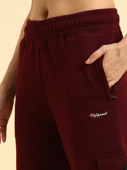 Track Pants for Women | Breathable & Soft with Color Fastnes Regular Fit Poly Cotton Fabric Solid Pattern Elasticated Closure