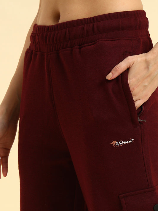 Track Pants for Women | Breathable & Soft with Color Fastnes Regular Fit Poly Cotton Fabric Solid Pattern Elasticated Closure