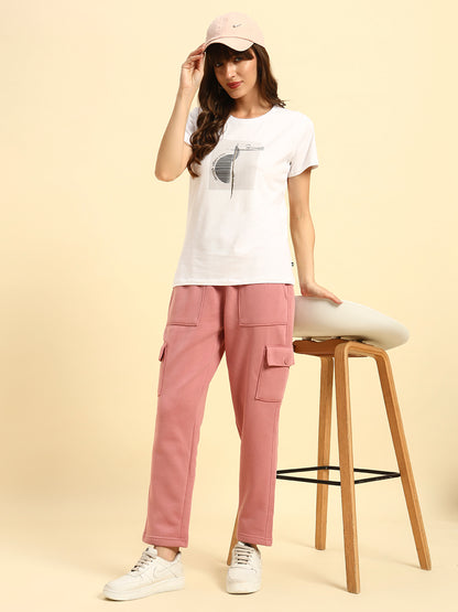 Track Pants for Women | Breathable & Soft with Color Fastnes Regular Fit Fleece Fabric Solid Pattern Drawstring Closure