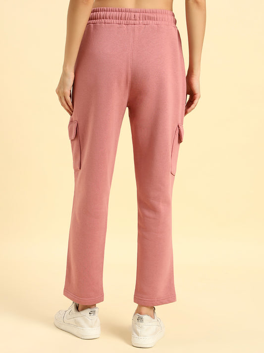 Track Pants for Women | Breathable & Soft with Color Fastnes Regular Fit Fleece Fabric Solid Pattern Drawstring Closure